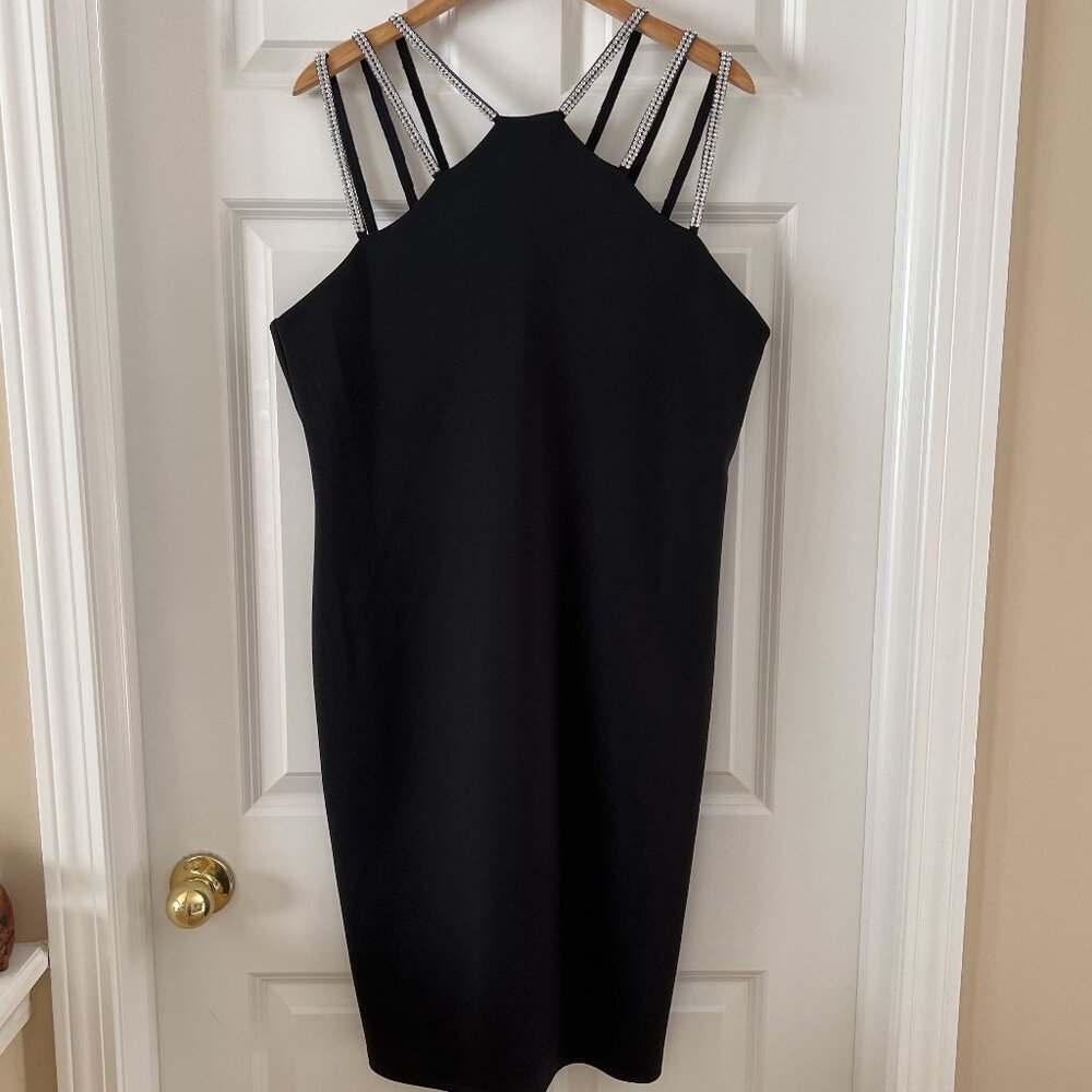 Stunning Shelby Nites Rhinstone Straps Cocktail Dress - Size 16